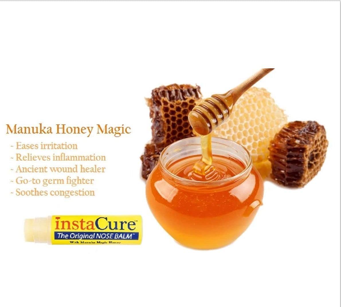 INSTACURE baume nez miel Manuka cru, soin nourrissant.
