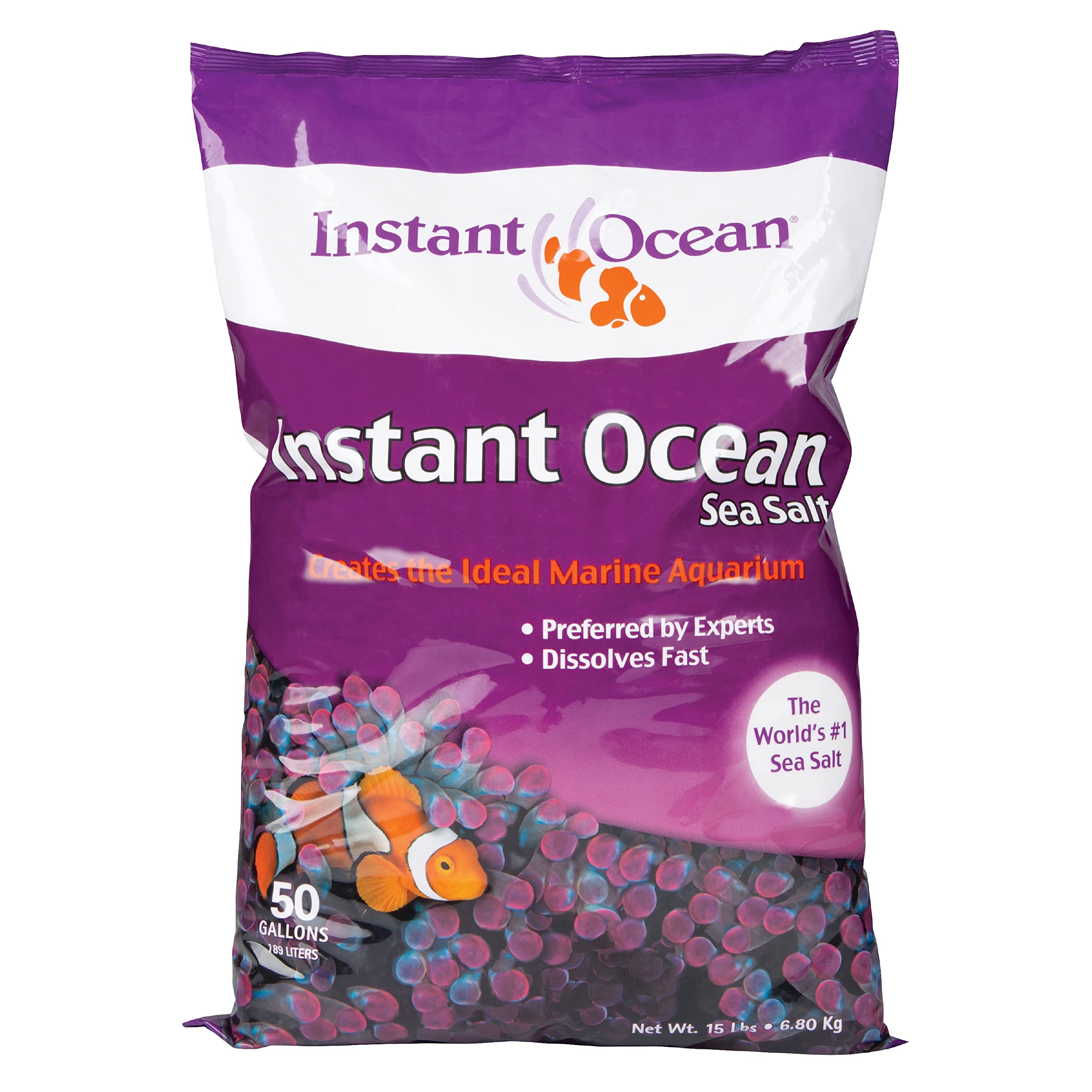 Instant Ocean Sea Salt se dissout rapidement dans l'eau, démarrage rapide de l'aquarium marin.
