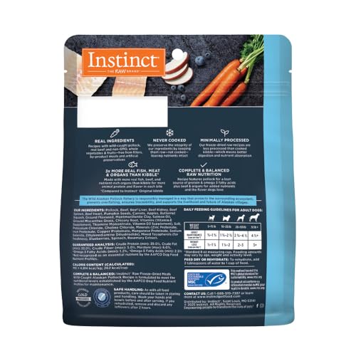 Instinct aliments crus pollock 3oz – source élevée de protéines.
