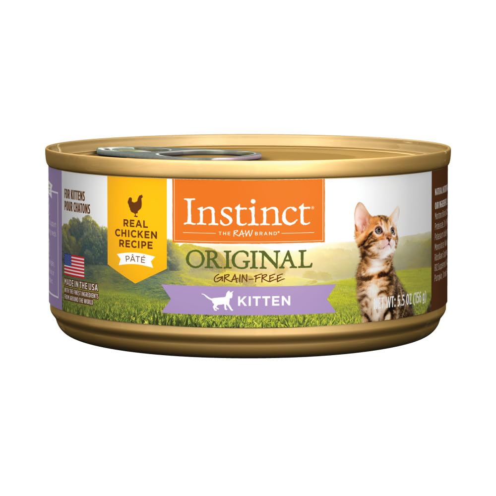 Instinct Chaton Pâté Sans Cereales, texture onctueuse et protéines essentielles.