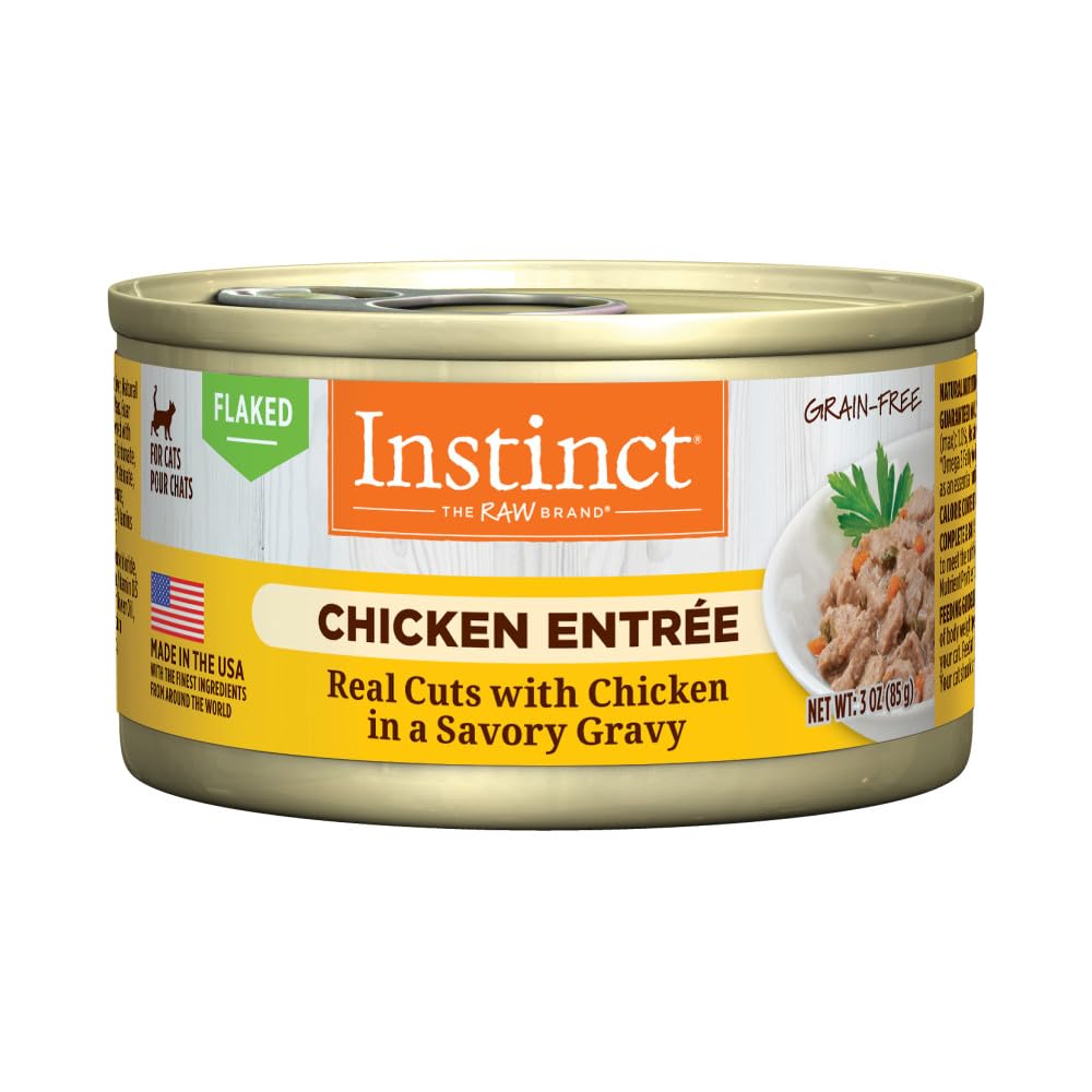 Instinct Flaked Entrée poulet en conserve – bouchées savoureuses dans une sauce riche