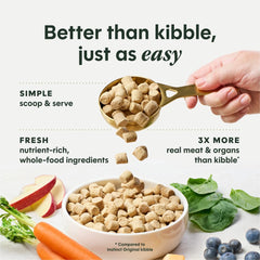 Instinct FreshDried Bites — portion 3 oz, pratique pour repas simples et complets.