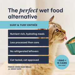 Instinct FreshDried Pâtés rehydratation-eau rapide pour texture sur mesure.
