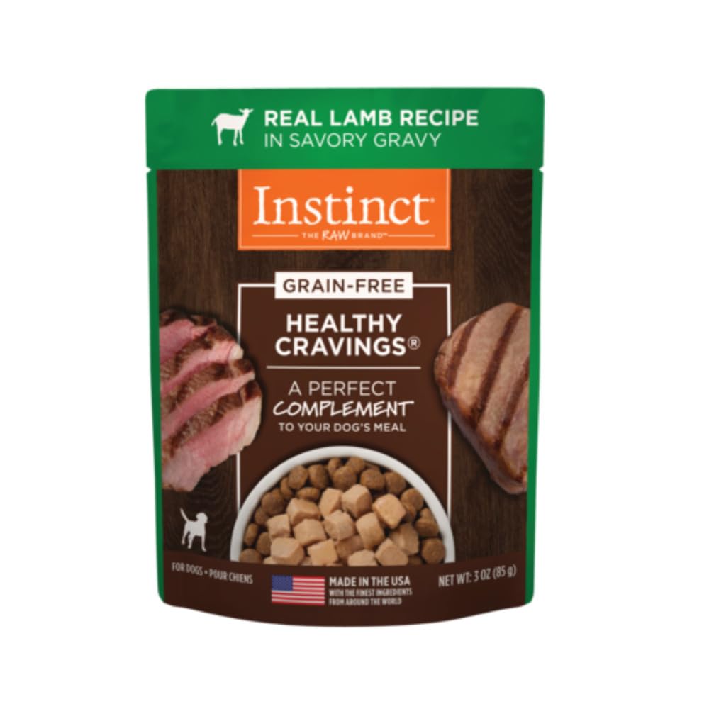 Instinct Cravings Saines - Poche d'agneau, protéines de qualité pour chiens actifs.