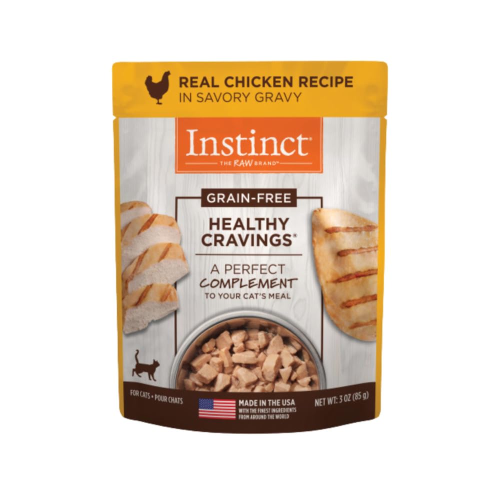 Instinct Healthy Cravings, poulet en morceaux dans une sauce savoureuse, topping idéal.