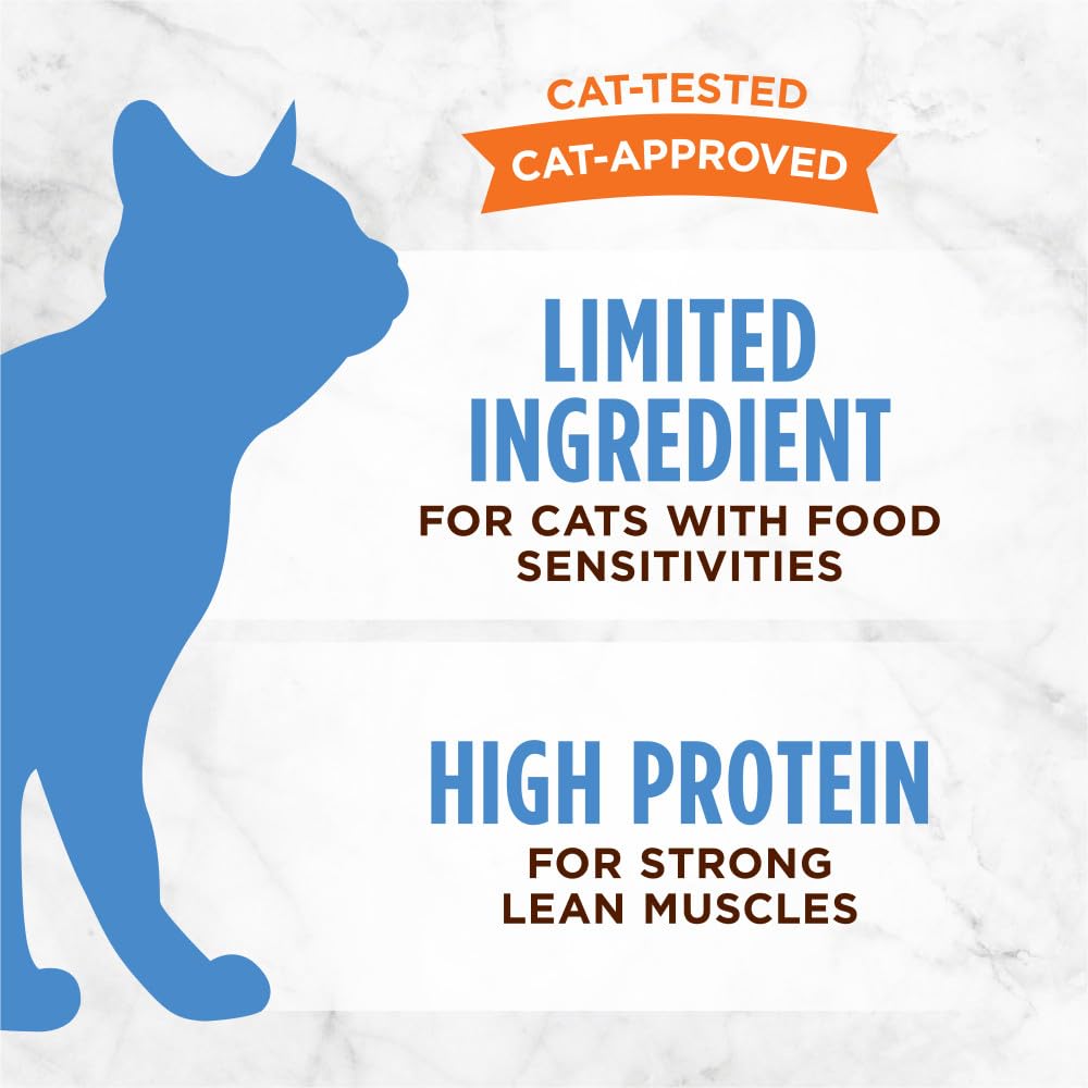 Convient aux chats sensibles grâce à une protéine unique et un légume.