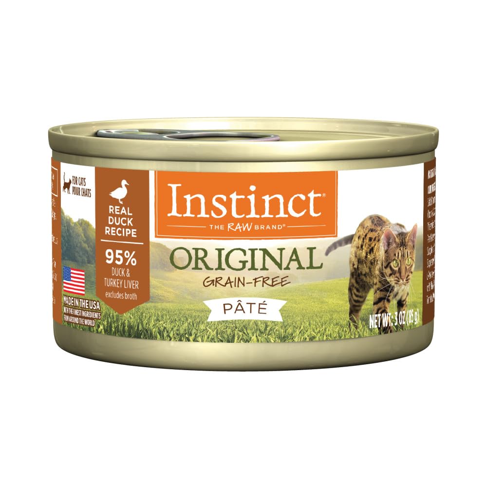 Instinct Original Pâté pour chat, premier ingrédient canard et protéines animales