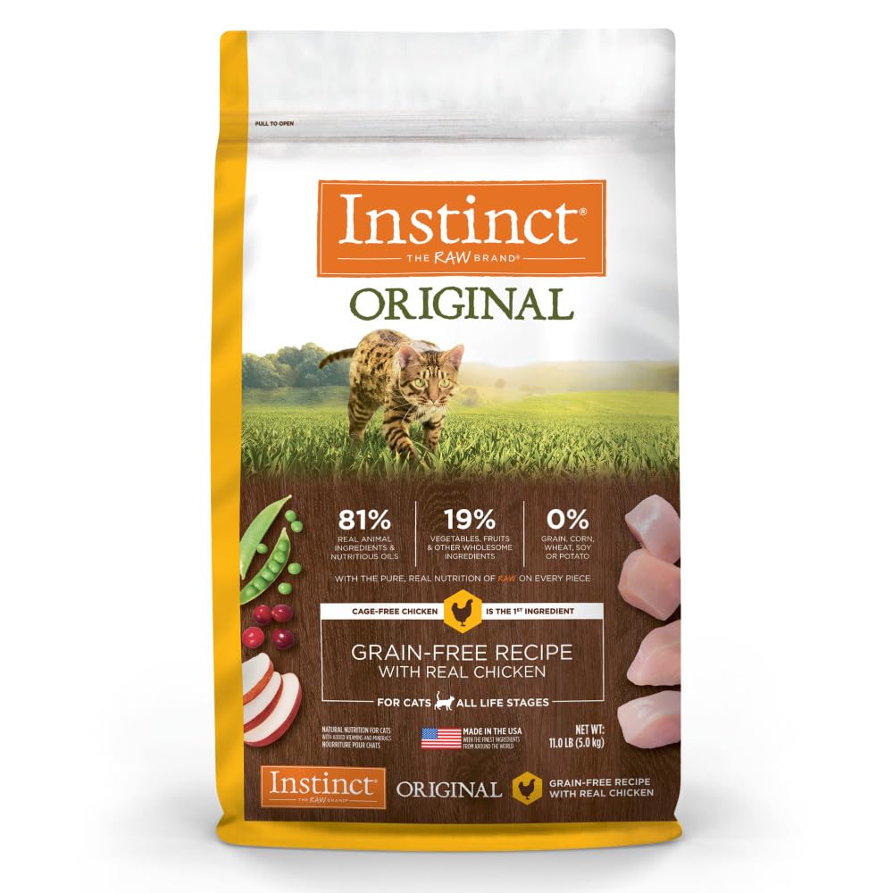 Instinct Original – nourriture sèche chat au poulet fermier, énergie et protéines.