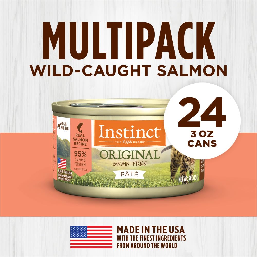 Ingrédients réels dans Instinct Original Pâté pour chat, nutrition complète.