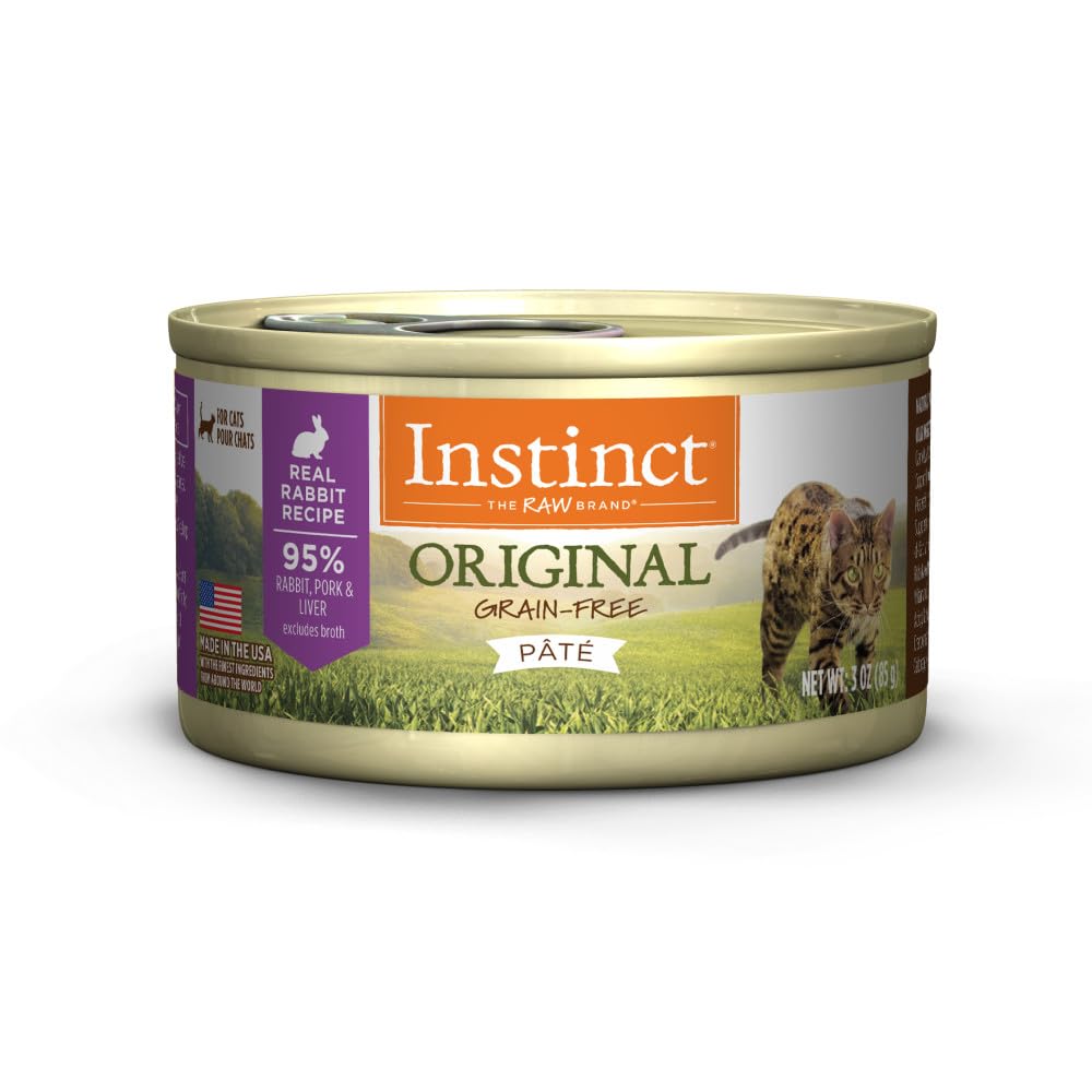 Boîte Instinct Original Lapin Pâté 3oz prête à servir pour chat.