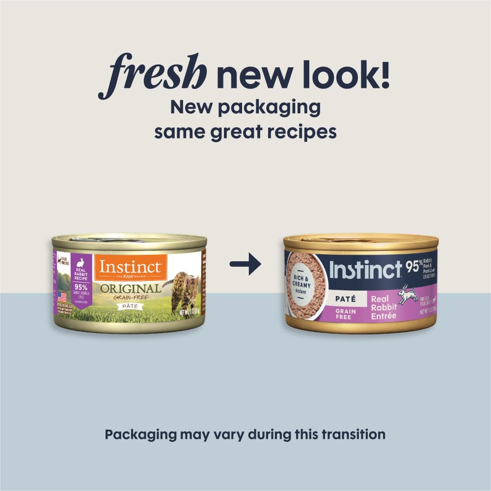 Étiquette Instinct Original Lapin Pâté sur l’emballage pour repérage produit.