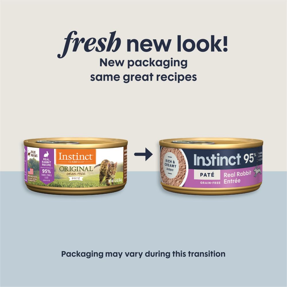 Boîte Instinct Original Rabbit Pate sans céréales, repas savoureux pour chats.