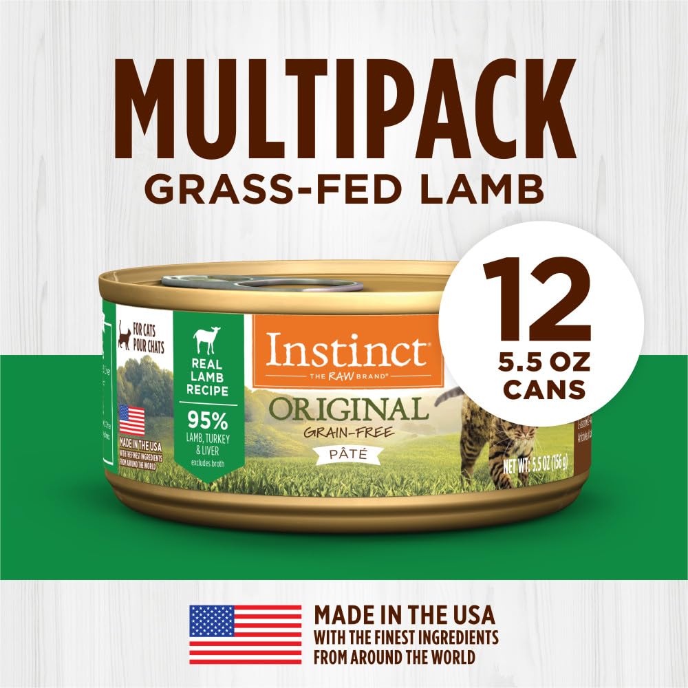 Option sans céréales Instinct Original Agneau Pate pour alimentation légère.