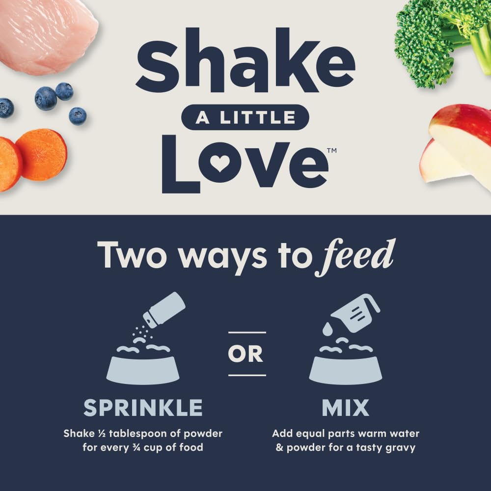 Ingrédients poulet, foie et légumes non-OGM dans Instinct Raw Boost Shakers.
