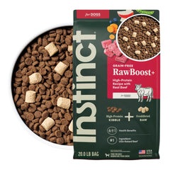 Instinct RawBoost boeuf reel premier ingrédient soutient muscles maigres et énergie