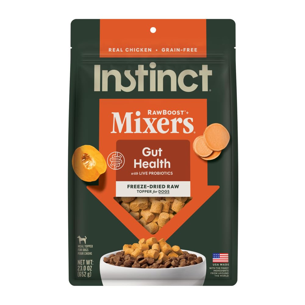 Instinct RawBoost avec poulet élevé en liberté, protéine de haute qualité pour les repas.