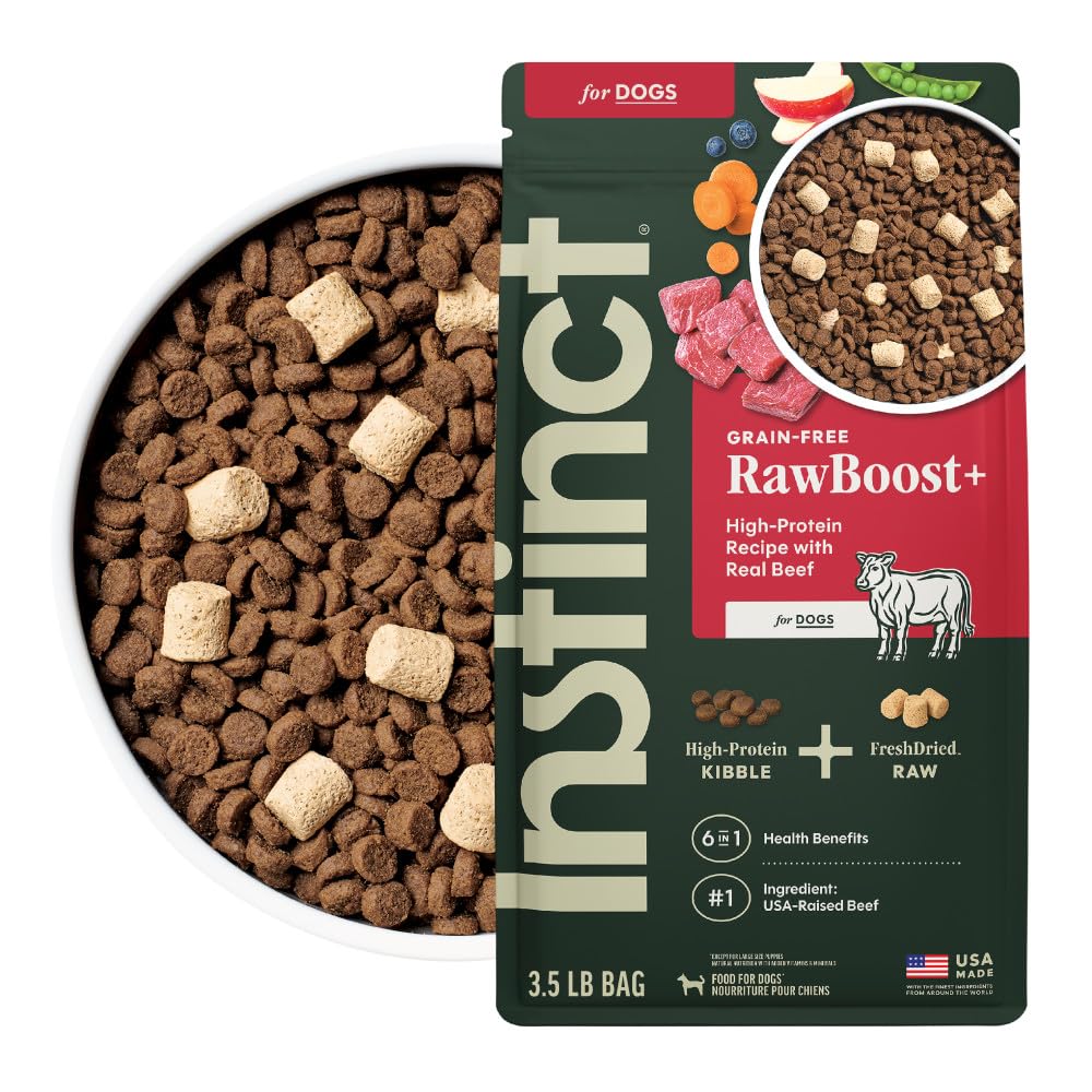 Instinct RawBoost sac boeuf : nourriture naturelle sans céréales pour chien.