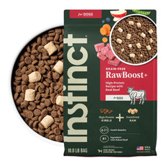 Instinct RawBoost - sachet de 10 lb avec boeuf reel, nutrition riche en protéines.