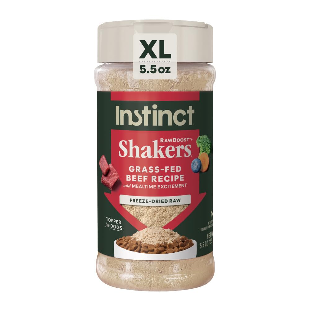 Flacon Instinct RawBoost Shakers boeuf, solution pratique pour nourrir votre chien.