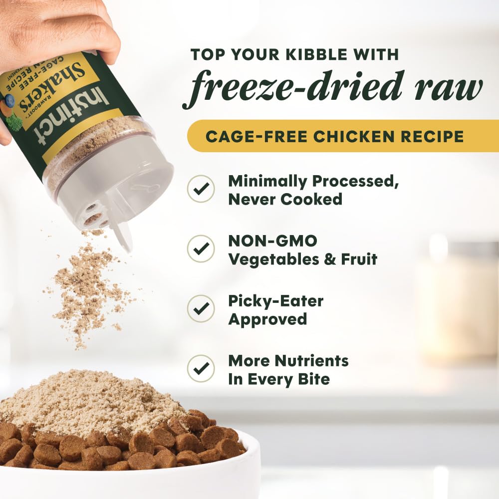 Instinct RawBoost Shakers — foie de poulet, arôme et nutrition naturelle.