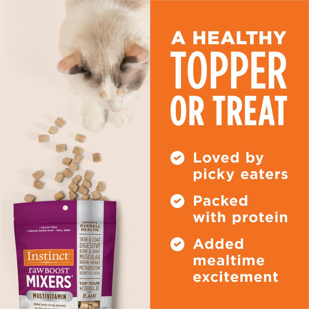 Instinct mélange cru sans céréales, compléments gourmands pour chats.