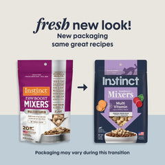 Instinct: texture croquante lyophilisée stimulant l'appétit du chat.