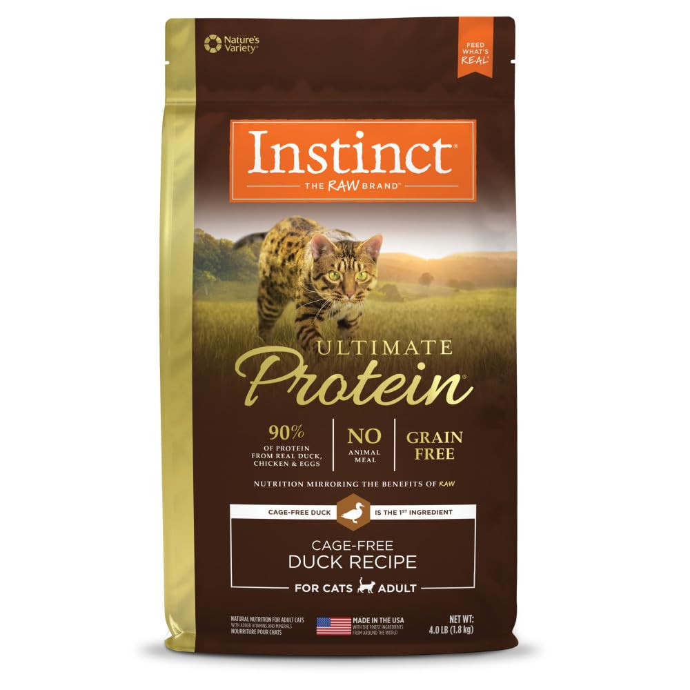 Instinct Ultimate Protein : premier ingrédient canard pour une nutrition riche en protéines.