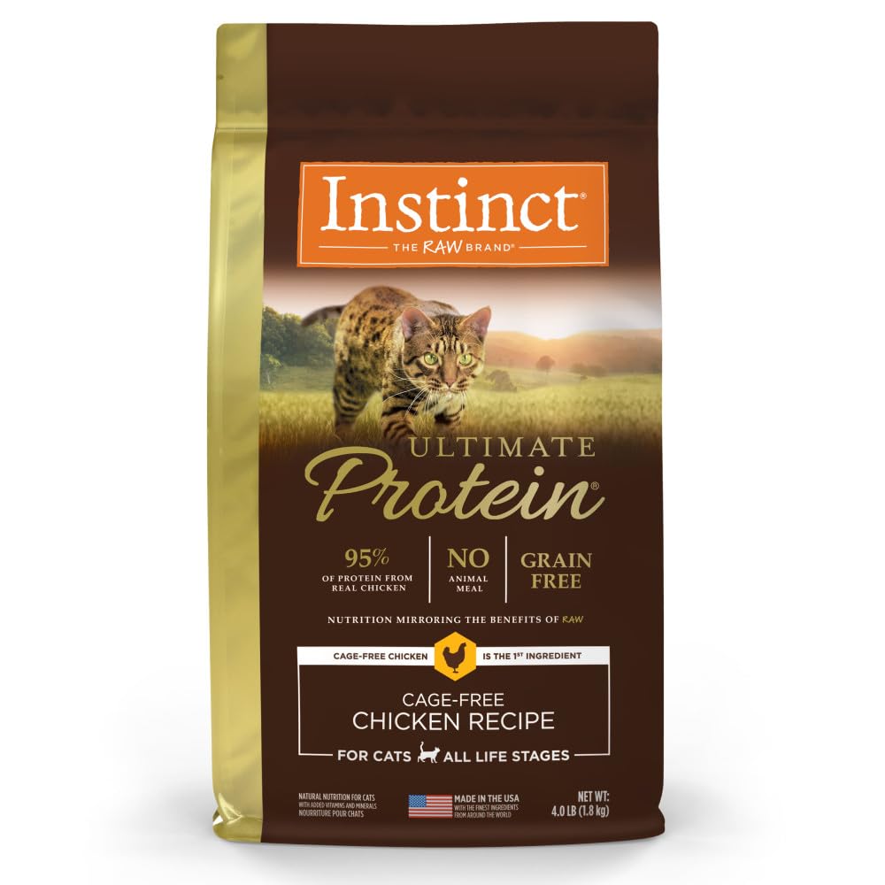 Instinct Ultimate Protein croquettes au poulet dans sac, énergie durable pour chats