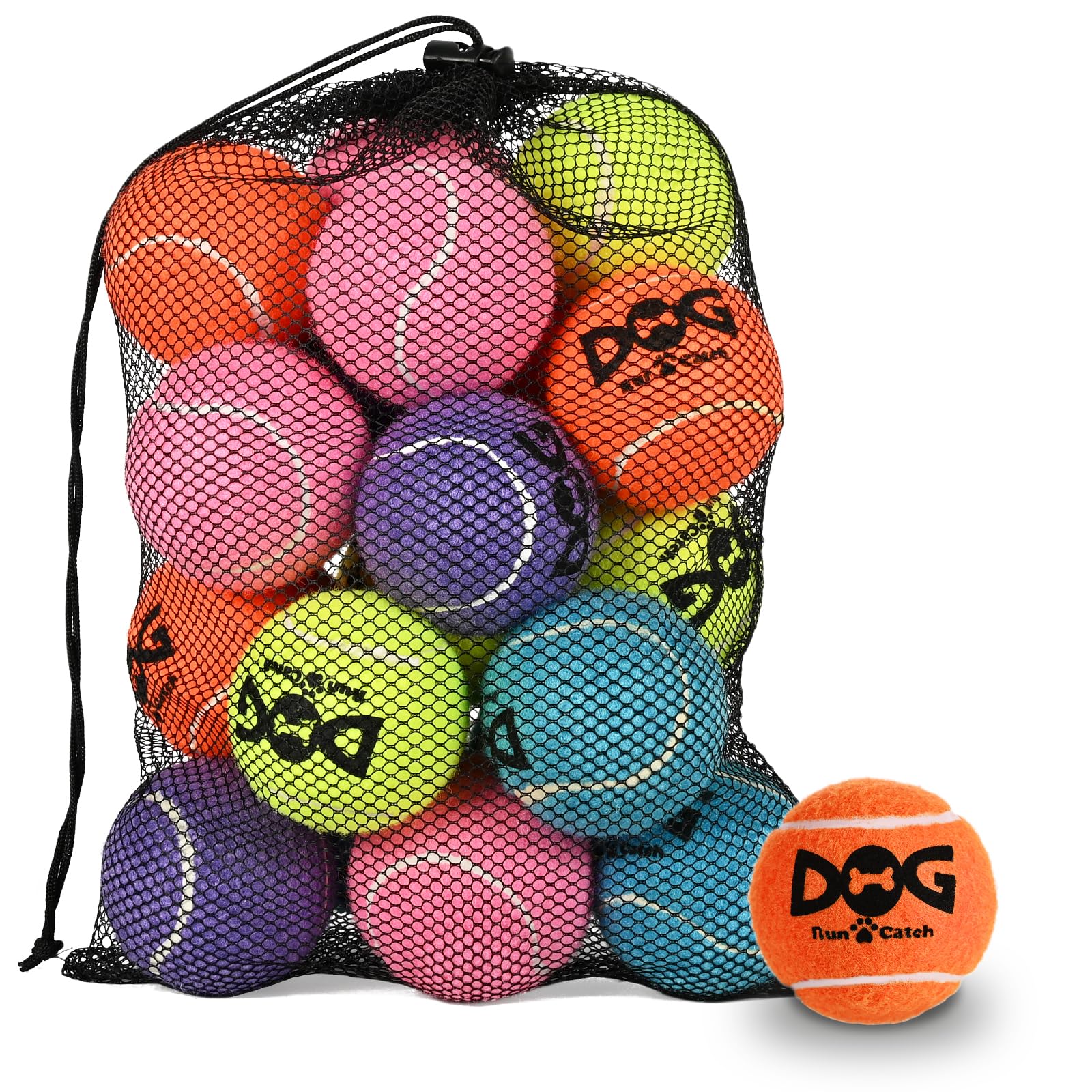 INSUM balle siffleuse tennis 2,5 pouces, rebond amusant pour chiens.