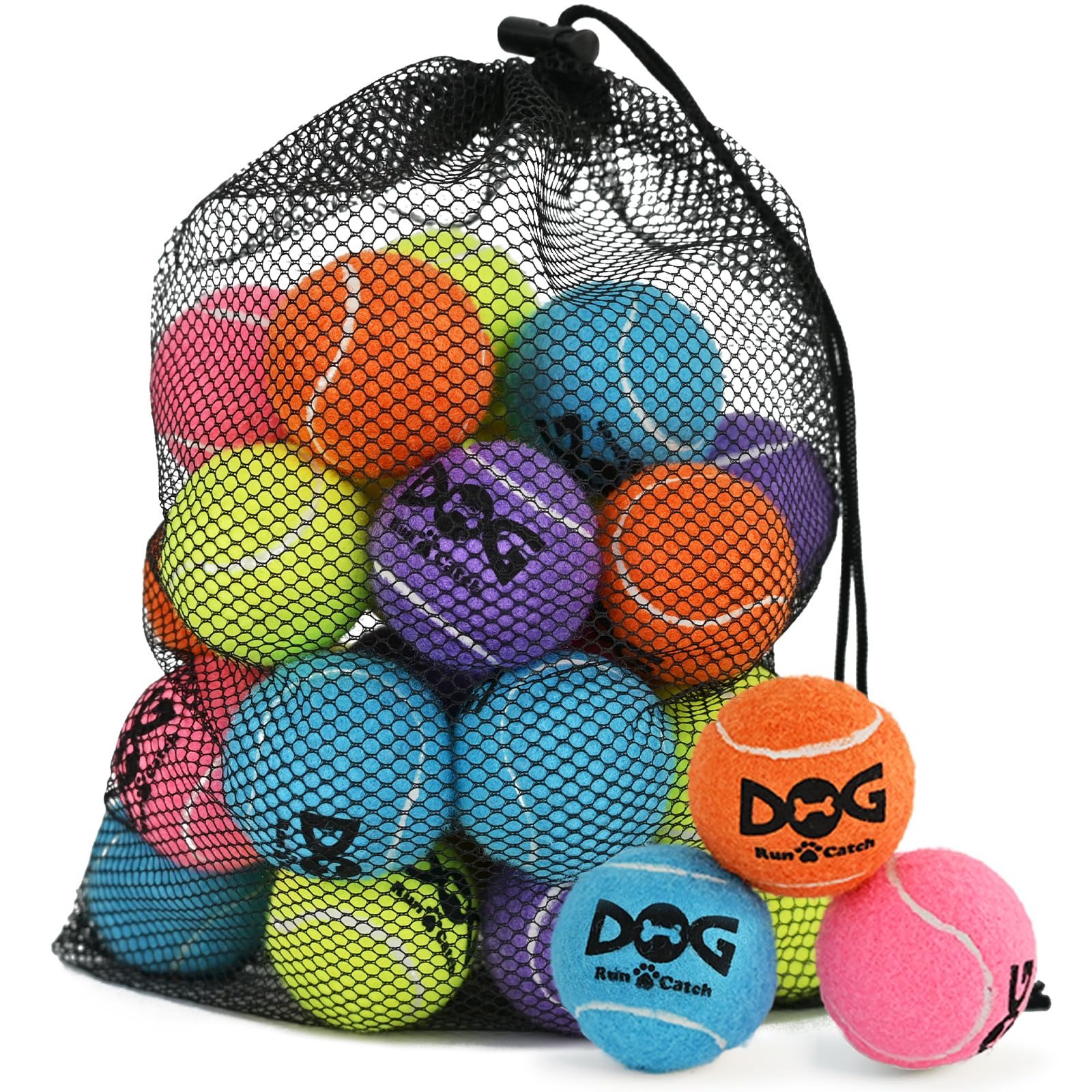 INSUM balle tennis petit chien 2 pouces, idéale pour le jeu quotidien.