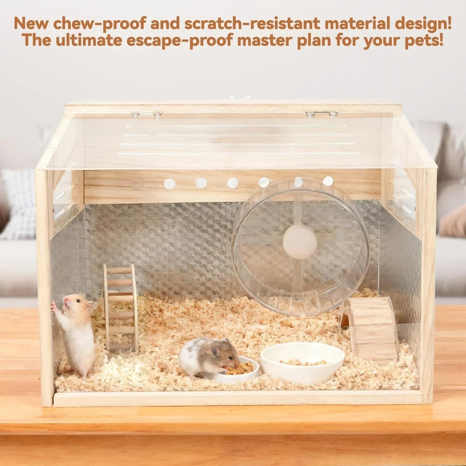 Cage Intoo Lifes Hamster, intérieur clair, vue rapprochée facilitant le nettoyage.