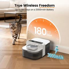 Invengo fontaine-chat batterie 3000mAh, autonomie pouvant atteindre 180 jours.