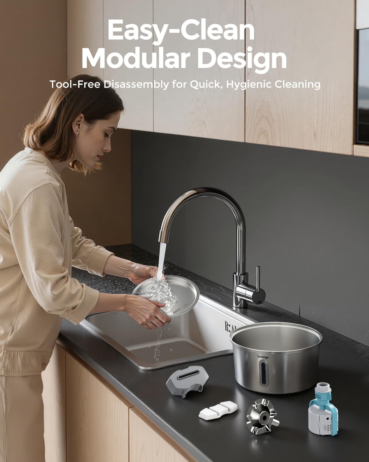 Invengo idéal pour maison avec chats et chiens, eau fraîche constante.