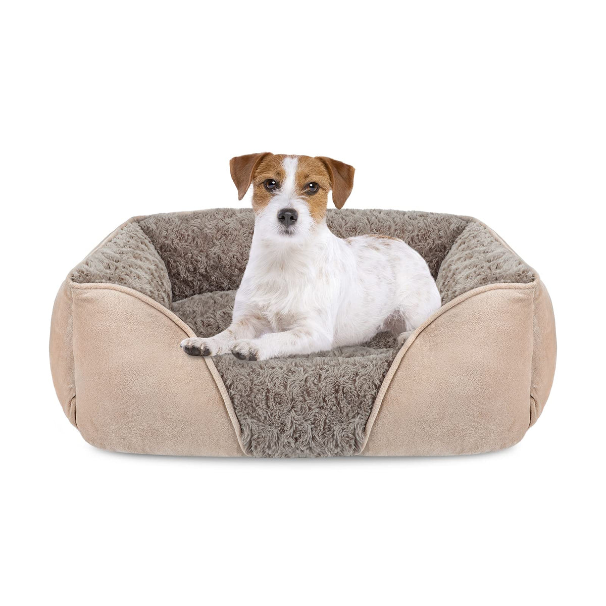 Lit INVENHO pour chien, forme rectangle et garnissage doux pour un repos confortable.