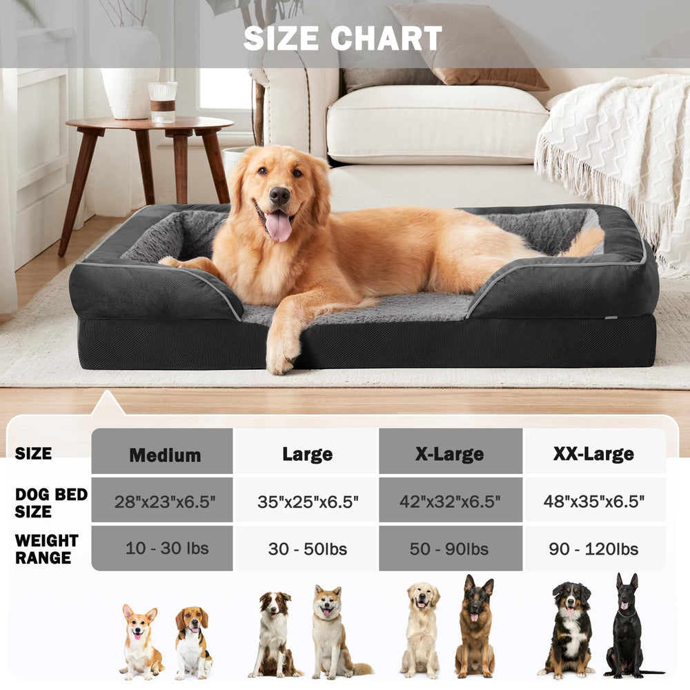 INVENHO guide tailles XXL indiquant les dimensions adaptées aux grands chiens.