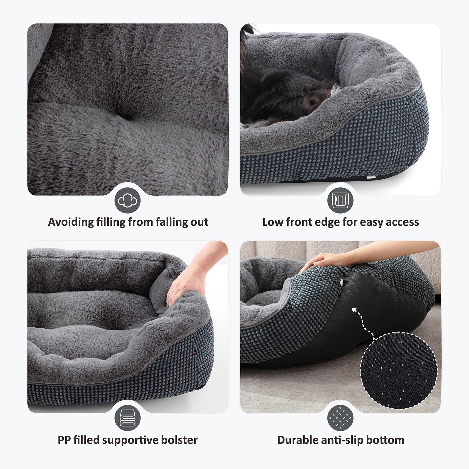 Lit INVENHO base anti-glisse pour stabilité lors des mouvements.