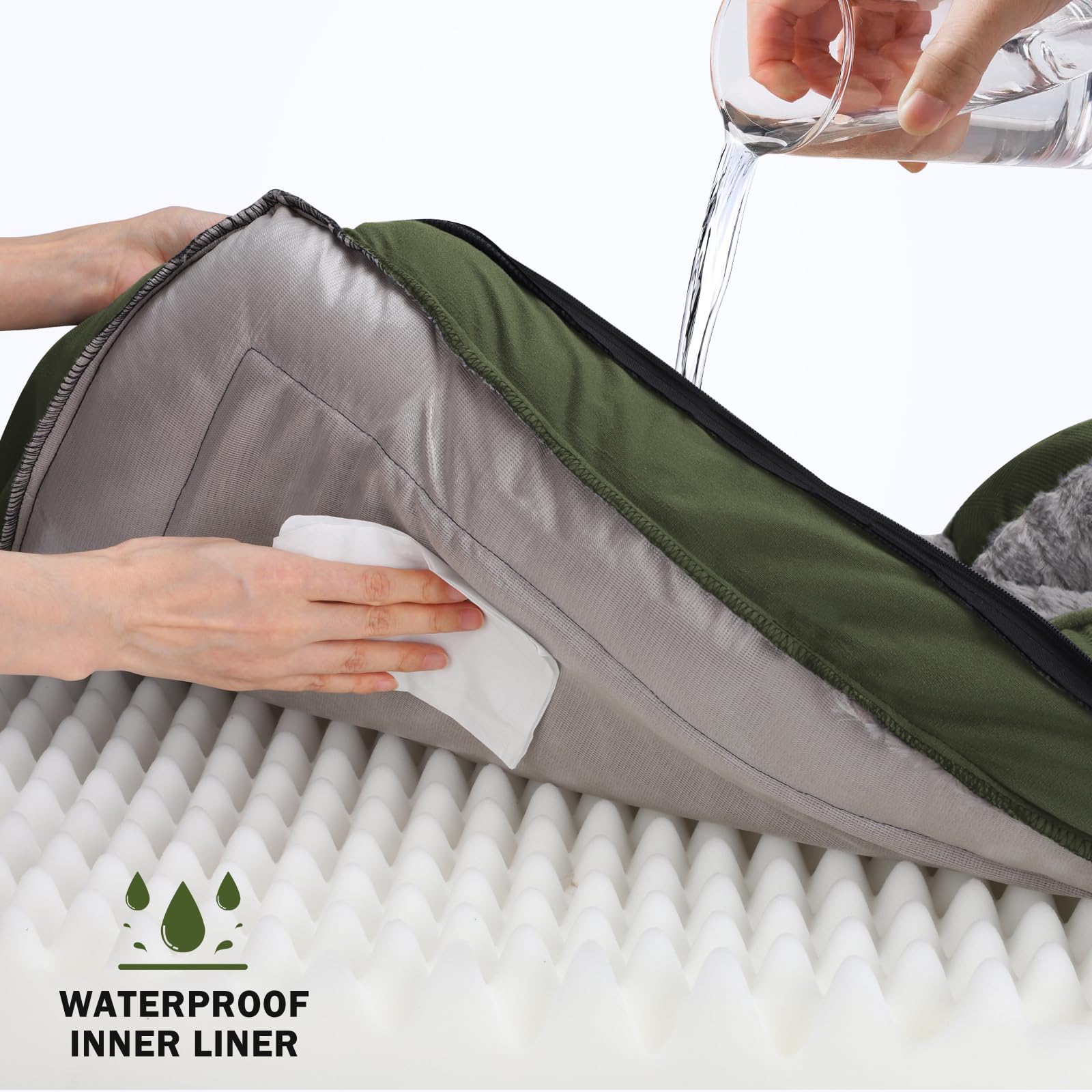 INVENHO lit chien couverture amovible et zip pour entretien facile