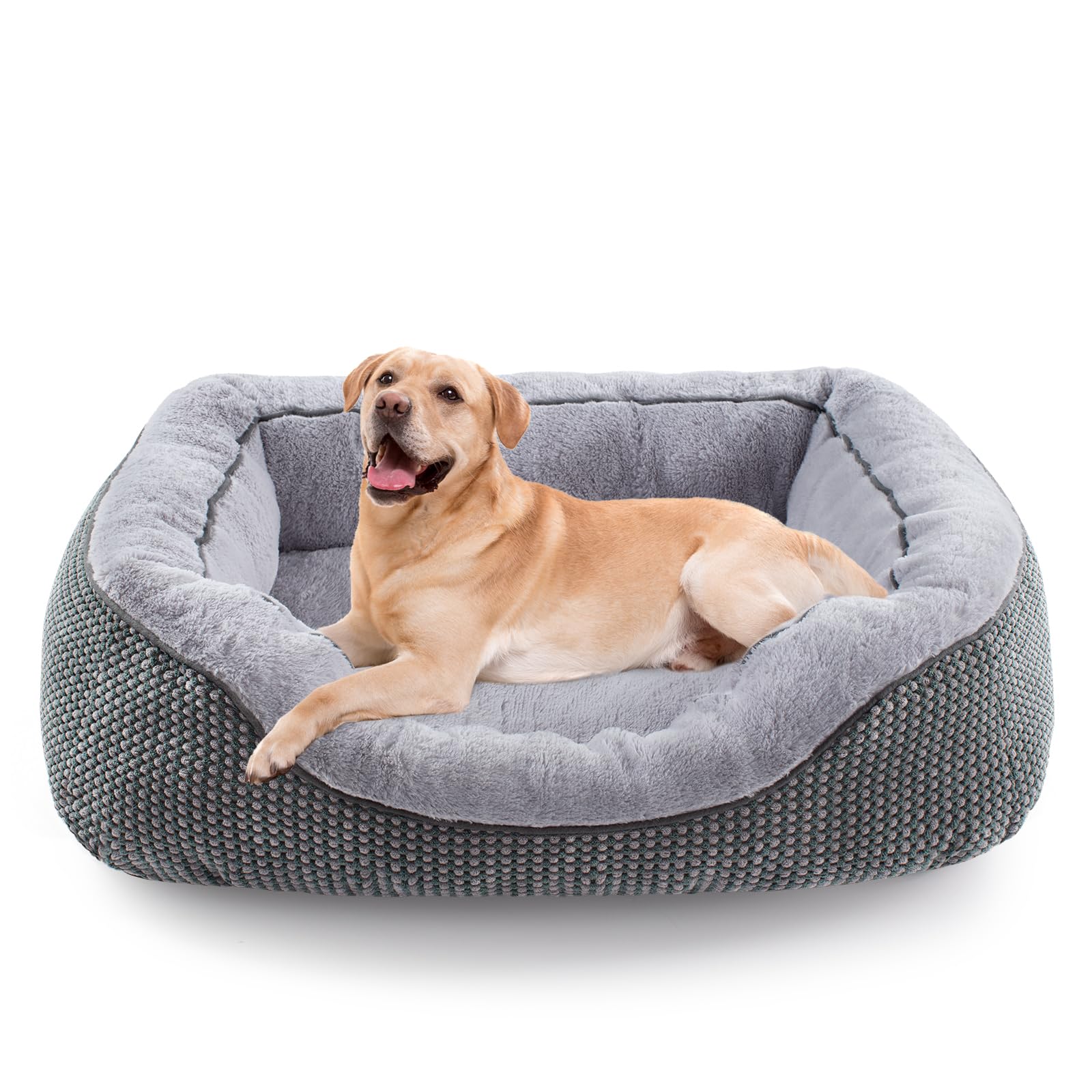 Lit INVENHO pour chien grand rectangle rembourré, confort optimal pour les siestes longues.