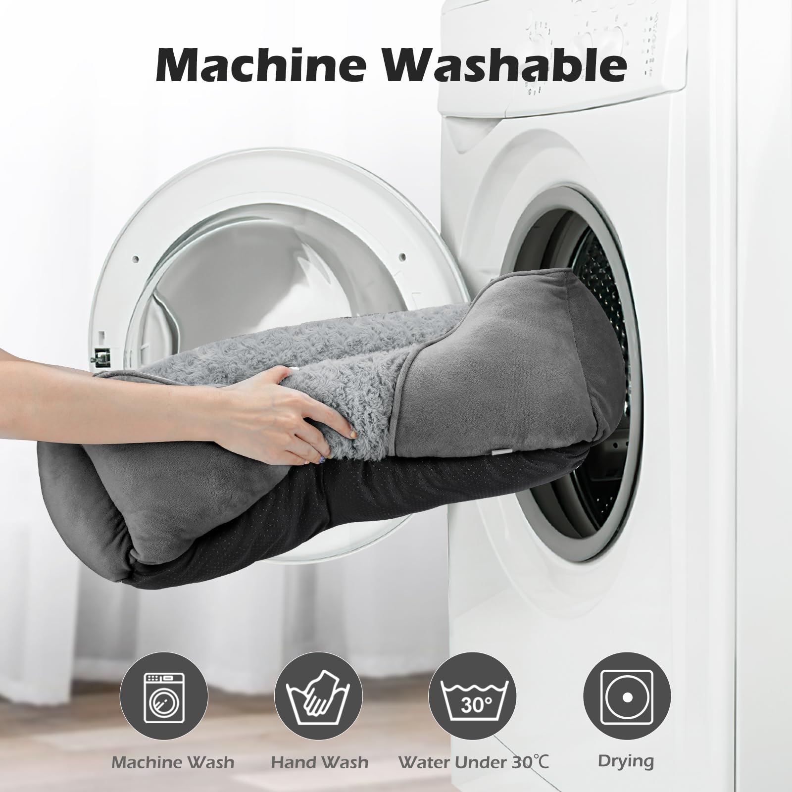 INVENHO lit-chien grand rectangle, lavage en machine facile pour l'hygiène.