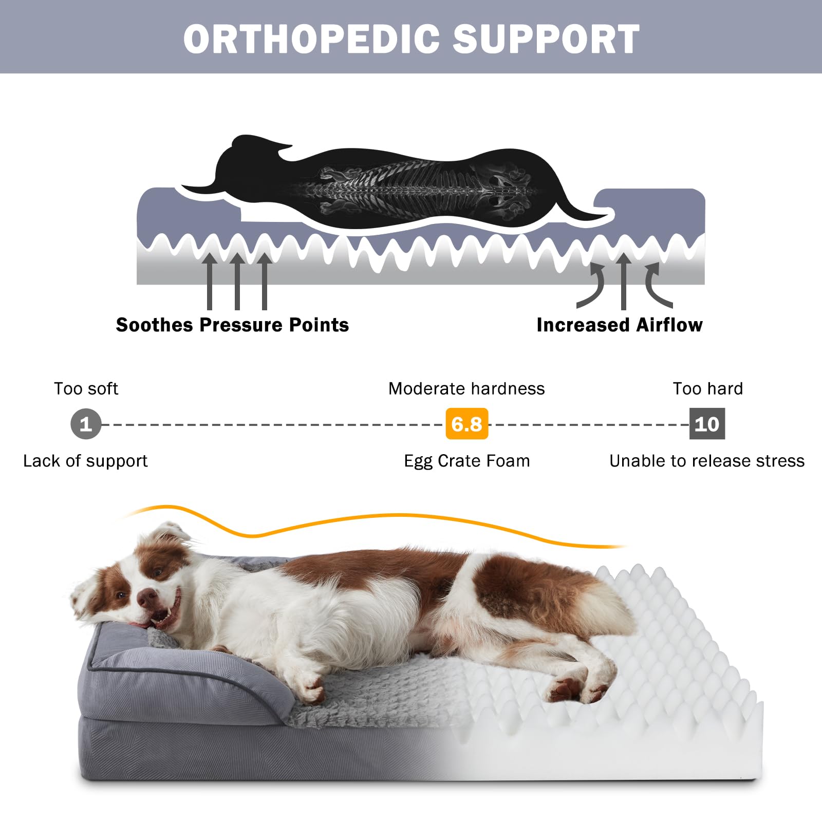 INVENHO lit chien avec housse lavable et imperméable pour entretien facile.