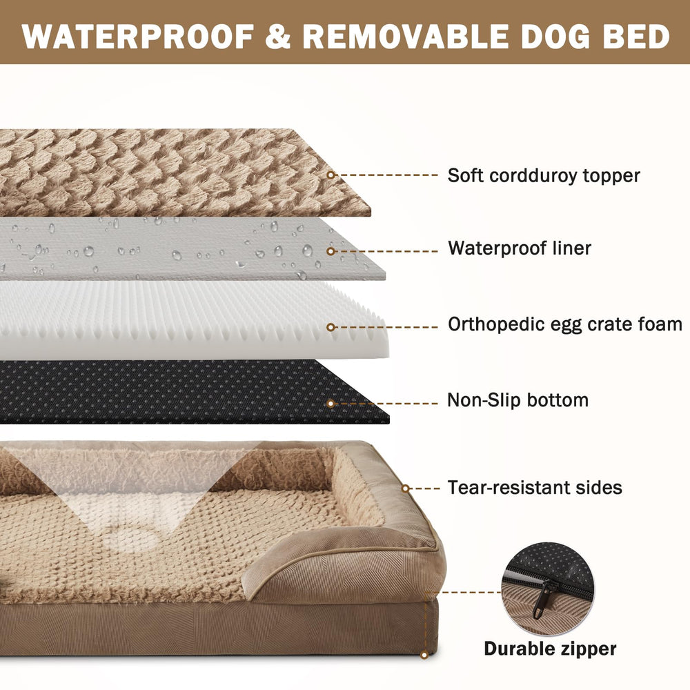 Lit INVENHO chien, housse lavable zippée pour entretien rapide.