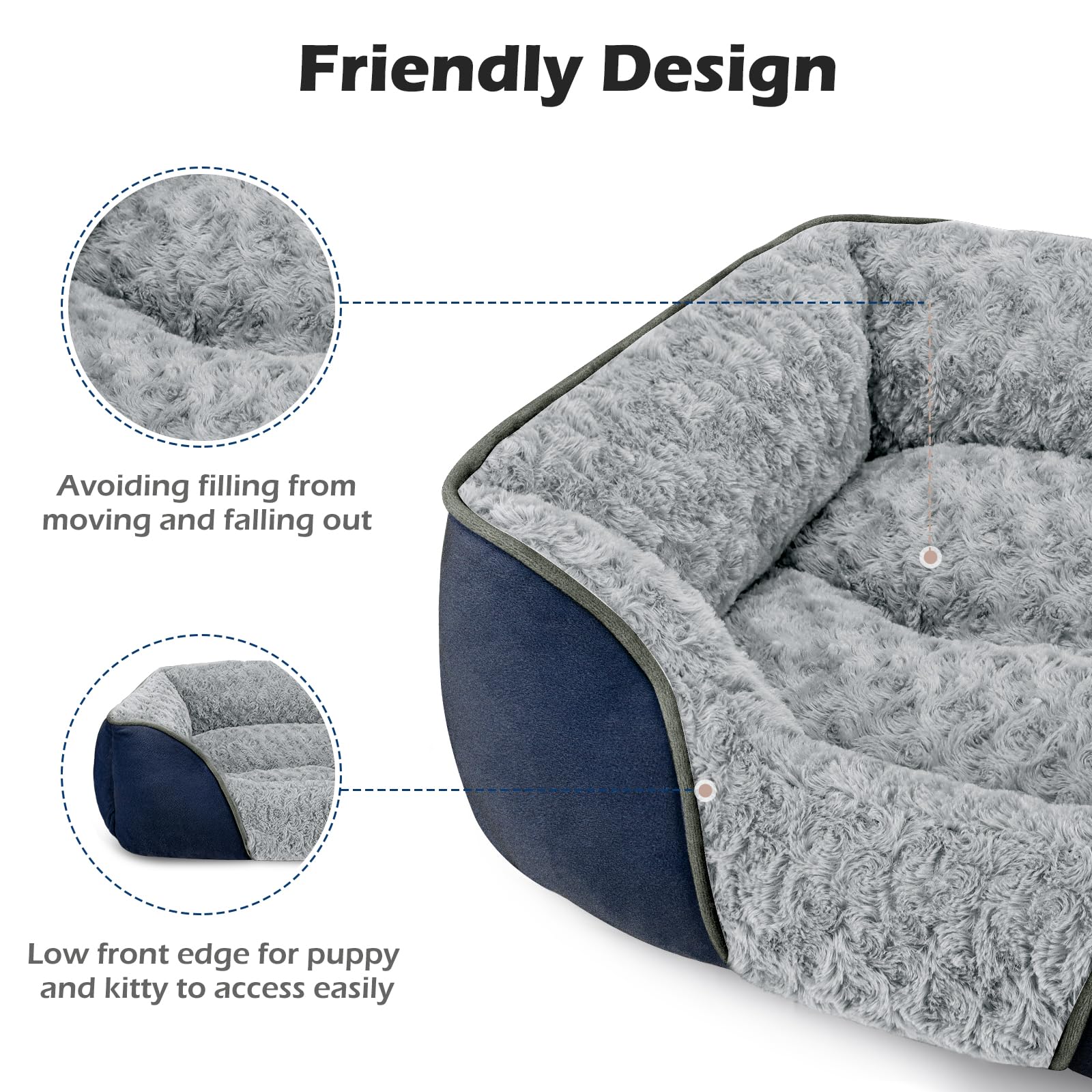 INVENHO lit-chien lavable en machine, entretien simple