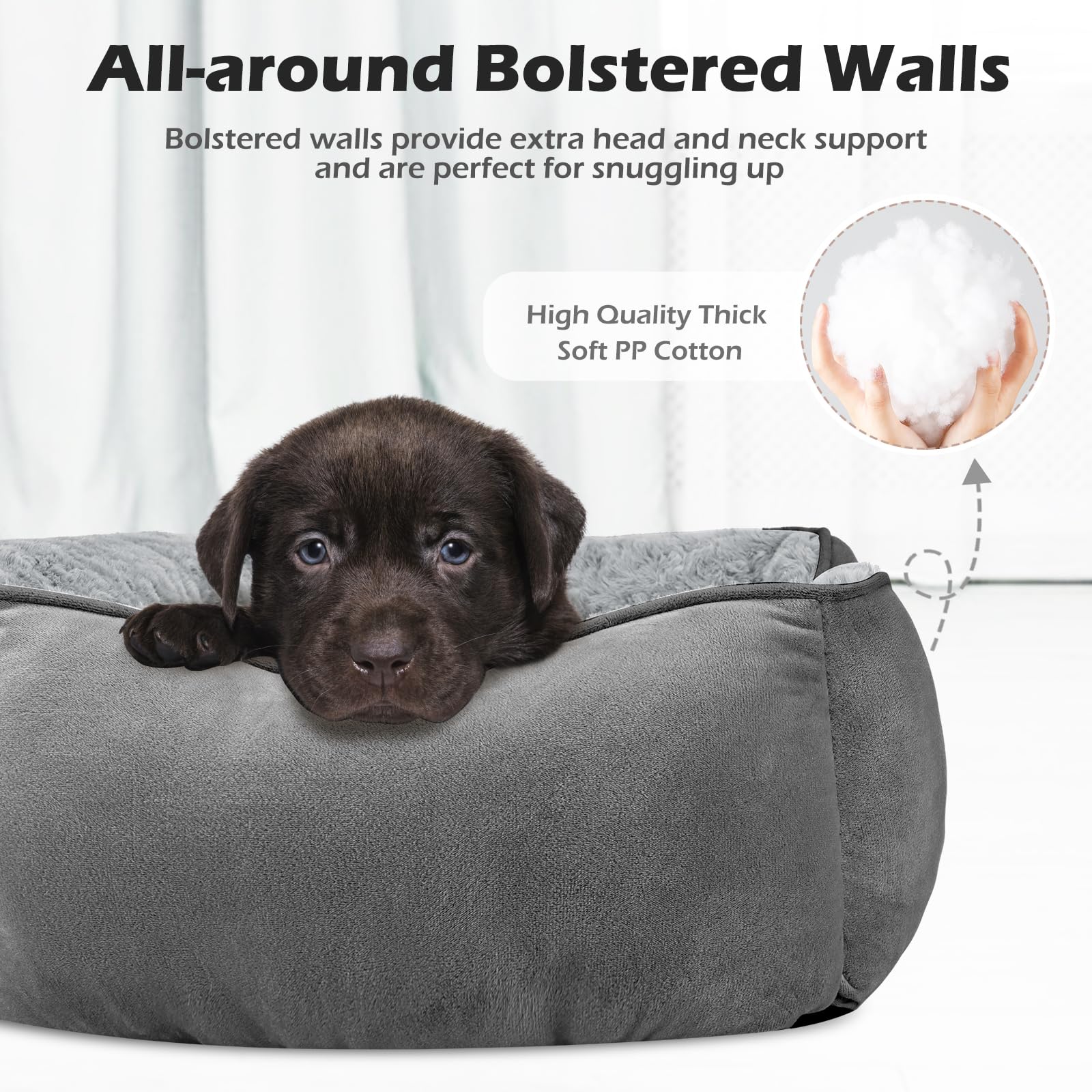 INVENHO lit-chien orthopédique doux offrant soutien pour tête et cou