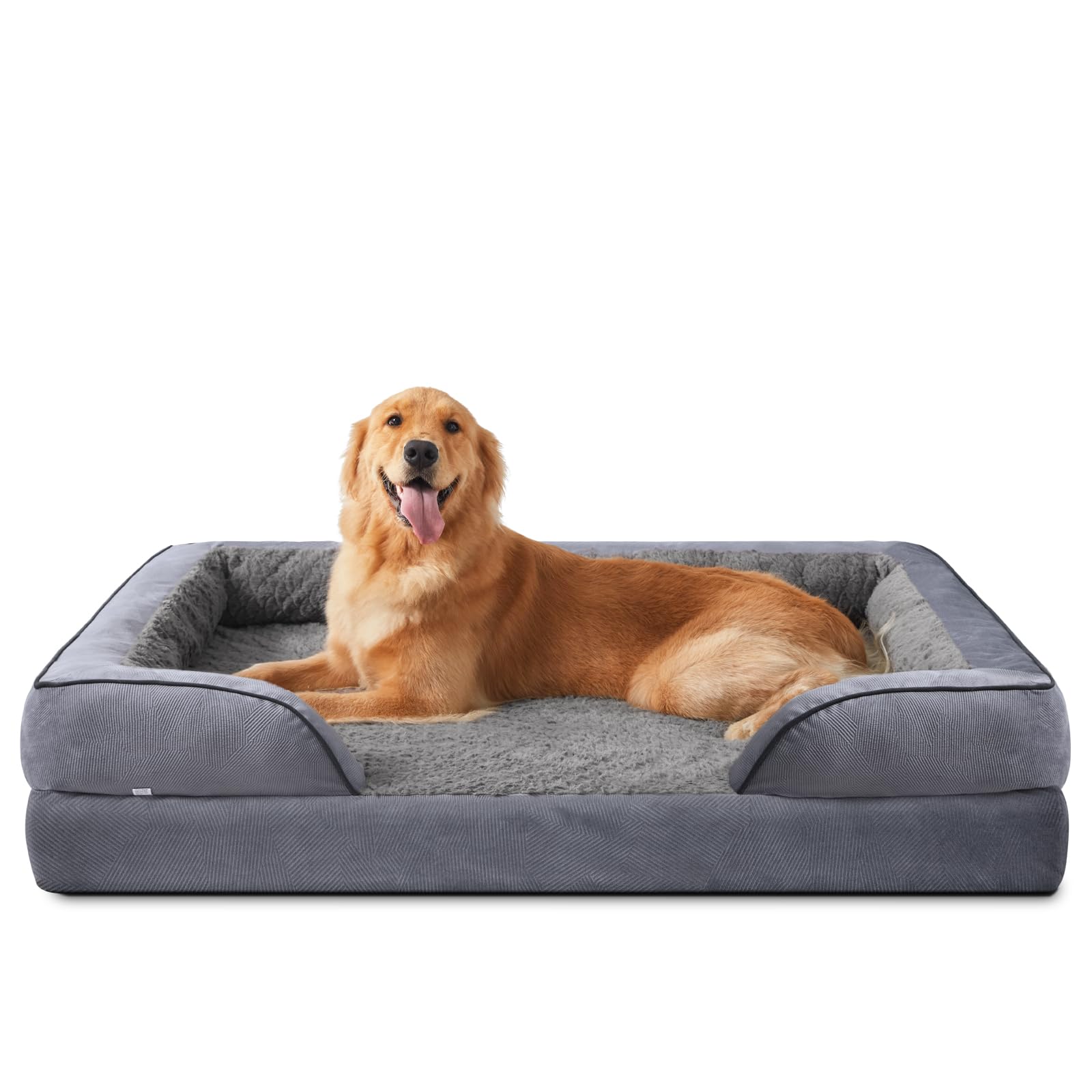 INVENHO lit chien orthopédique avec mousse nid d'abeille pour soutien des articulations.