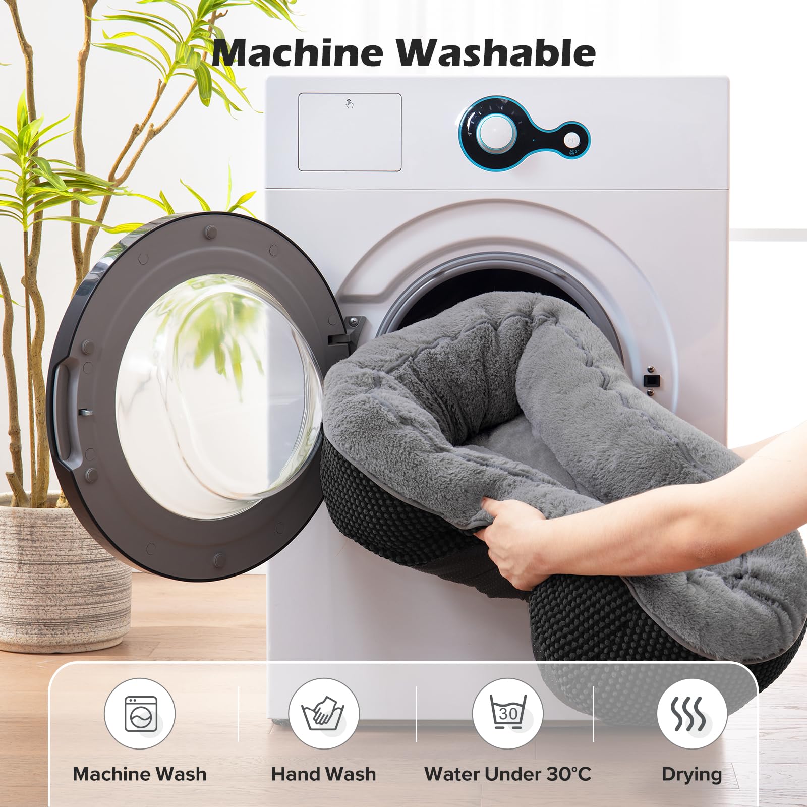 Lit INVENHO petit lavable en machine, nettoyage pratique et durable.