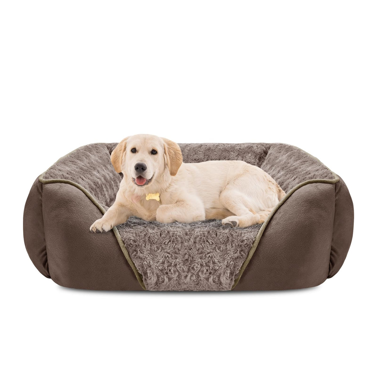 Lit INVENHO pour chien, cadre rectangulaire lavable, soutien idéal pour le repos.