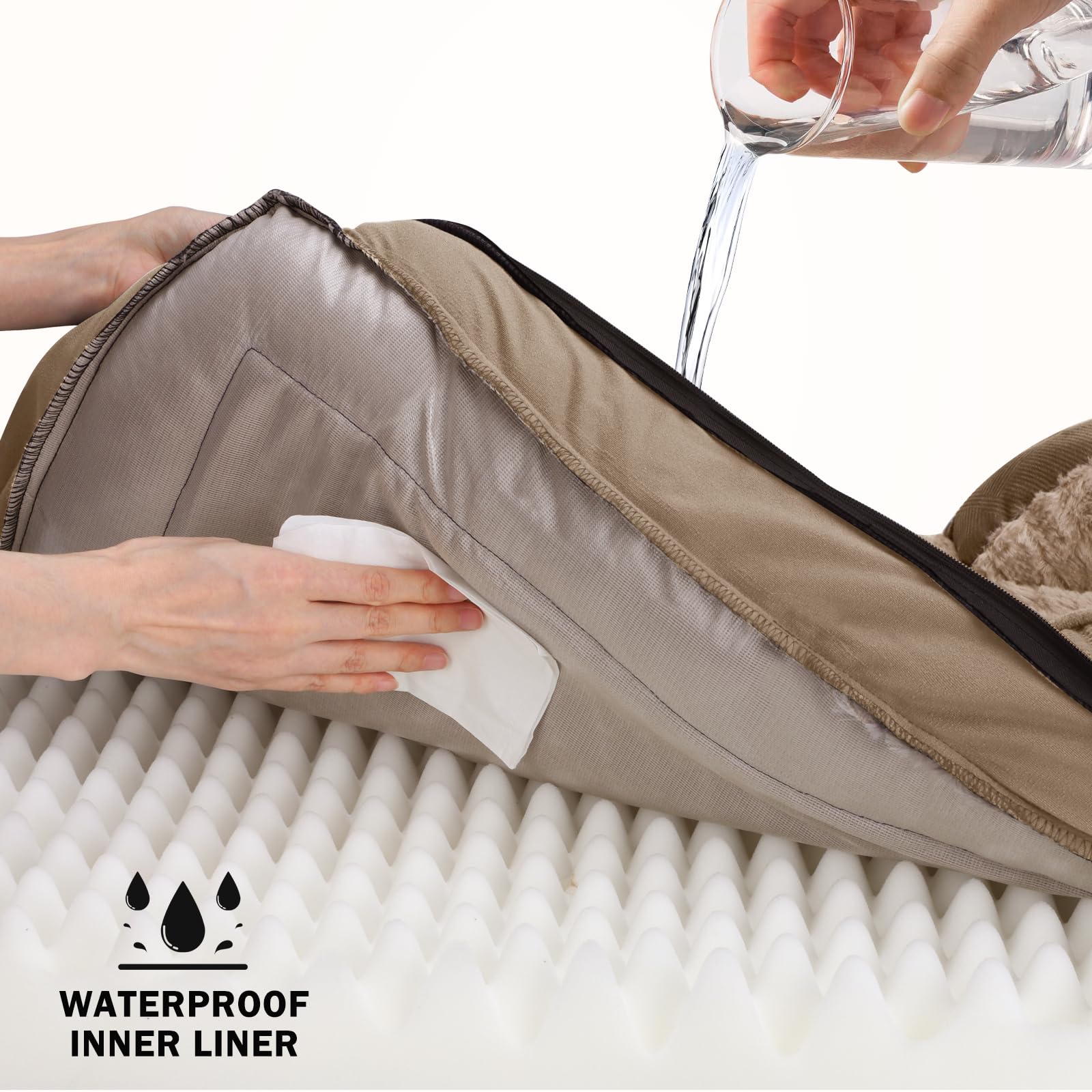 Mousse egg-crate INVENHO offrant un soutien orthopédique et répartissant les points de pression.