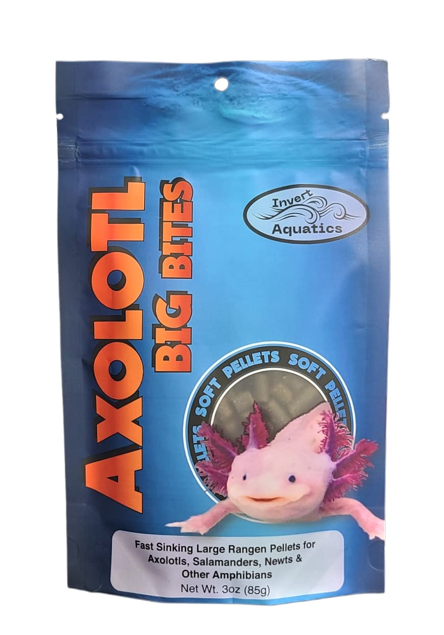 Invert Aquatics Axolotl Big Bites : paquet-pellets-douces, nourrissage quotidien pour axolotls de grande taille.