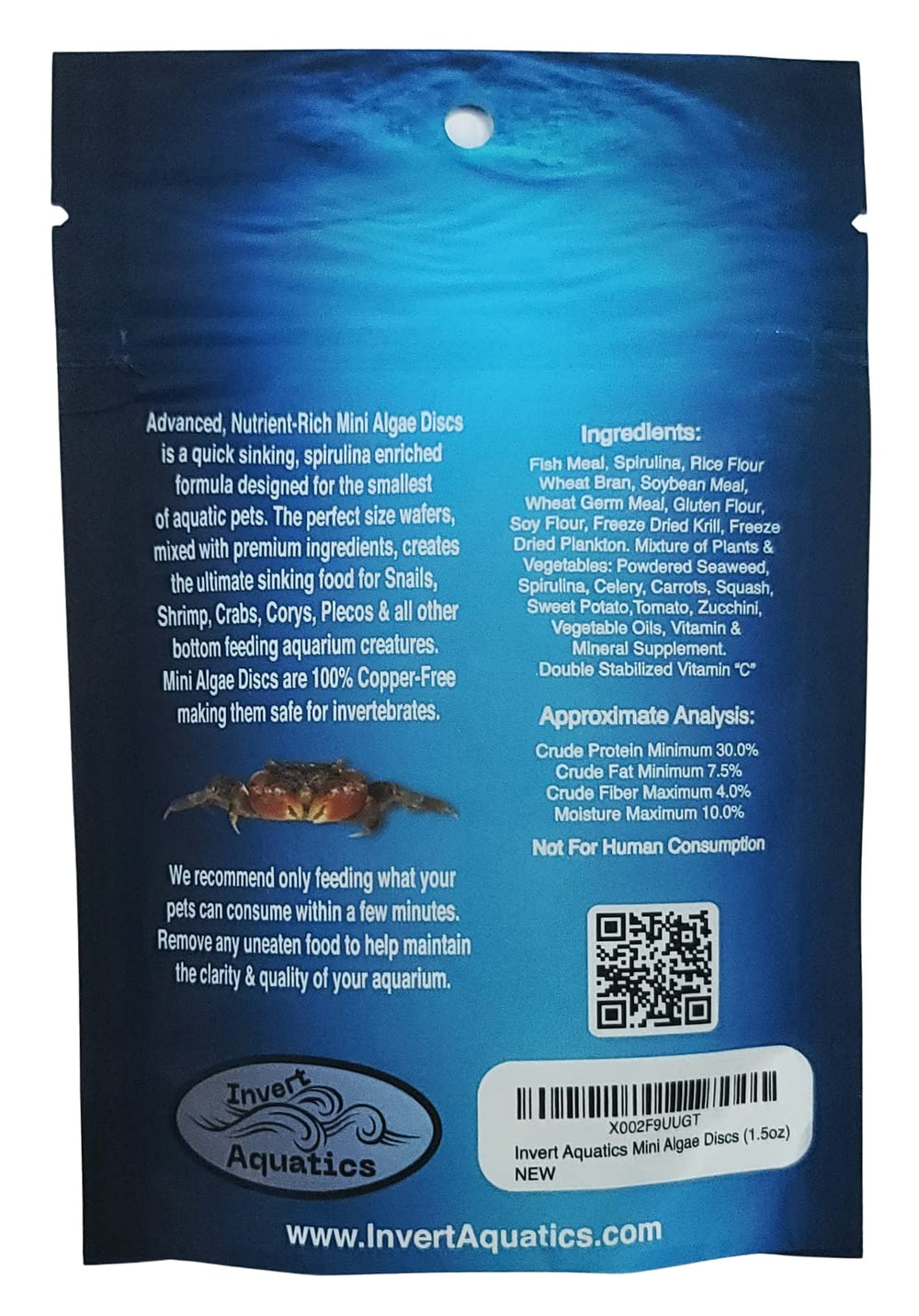 Invert Aquatics Disques Mini Algues – coulants, nourrissent escargots et crevettes