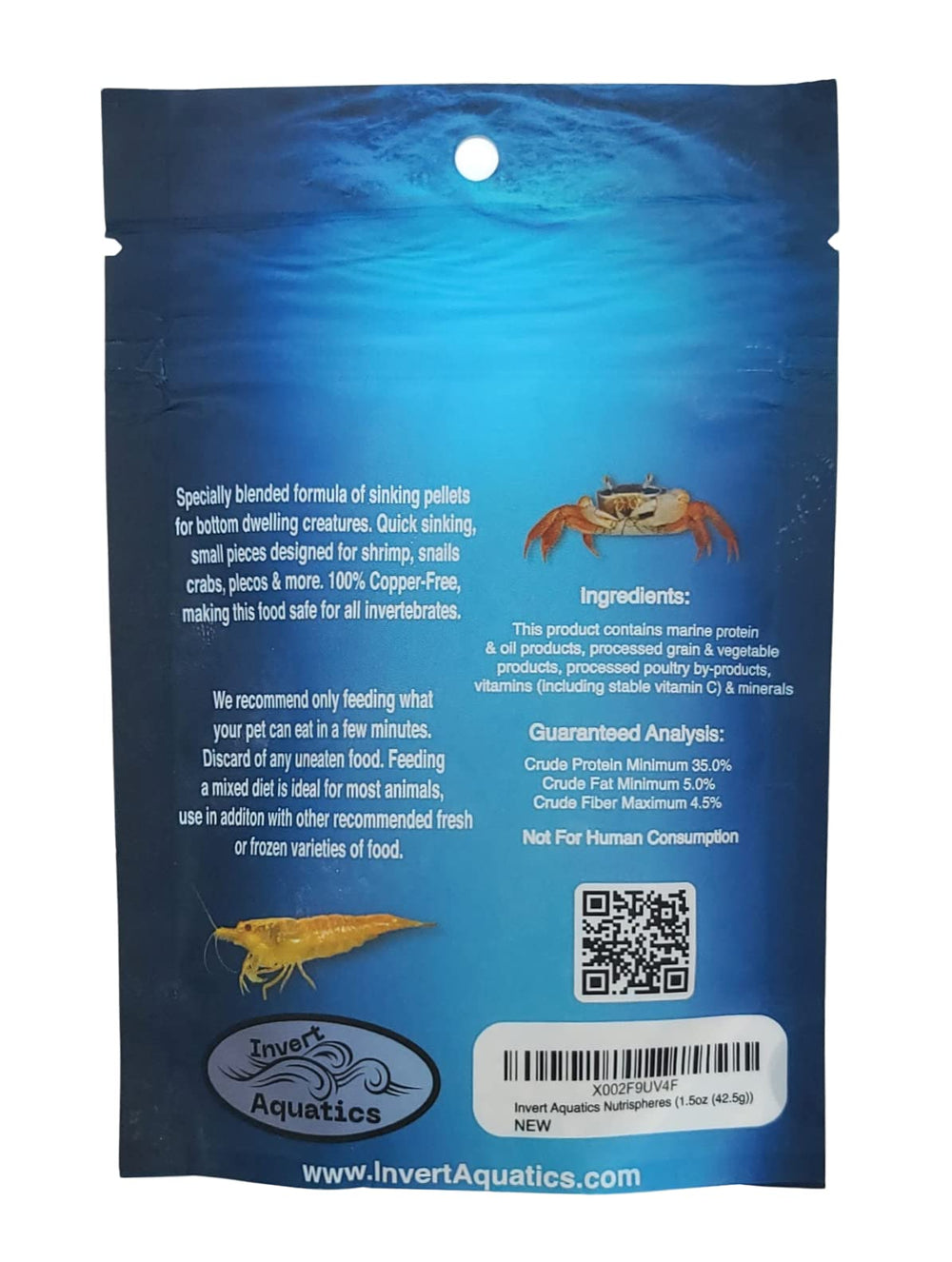 NutriSpheres Invert Aquatics – enrichies en spiruline pour une nutrition naturelle